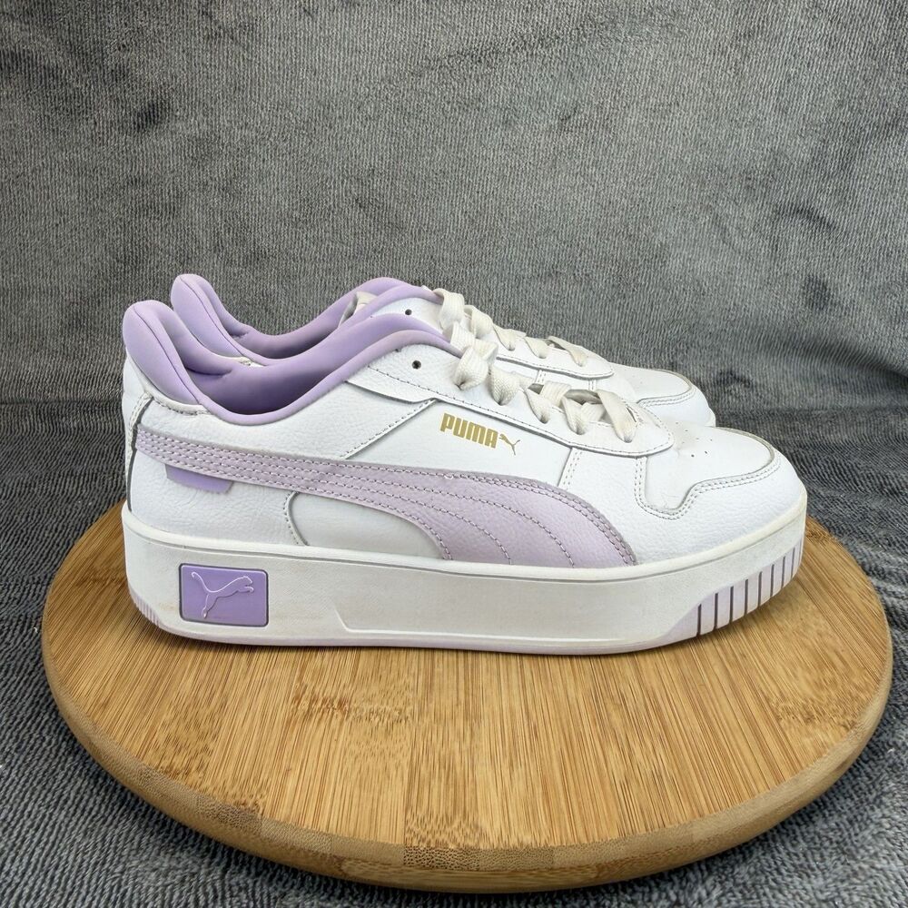 Puma Shoes Womens Size 9 White Purple Platform Casual Sneakers 389390-07